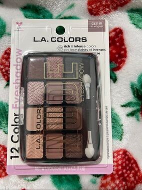L.A. COLORS 12-Color Eyeshadow Palette - Pink & Brown Shades